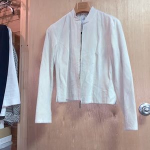 Chico’s suede leather tan sexy jacket coat blazer size 1